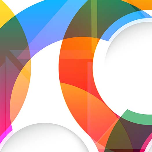 Icon showcasing blue orange and green shapes