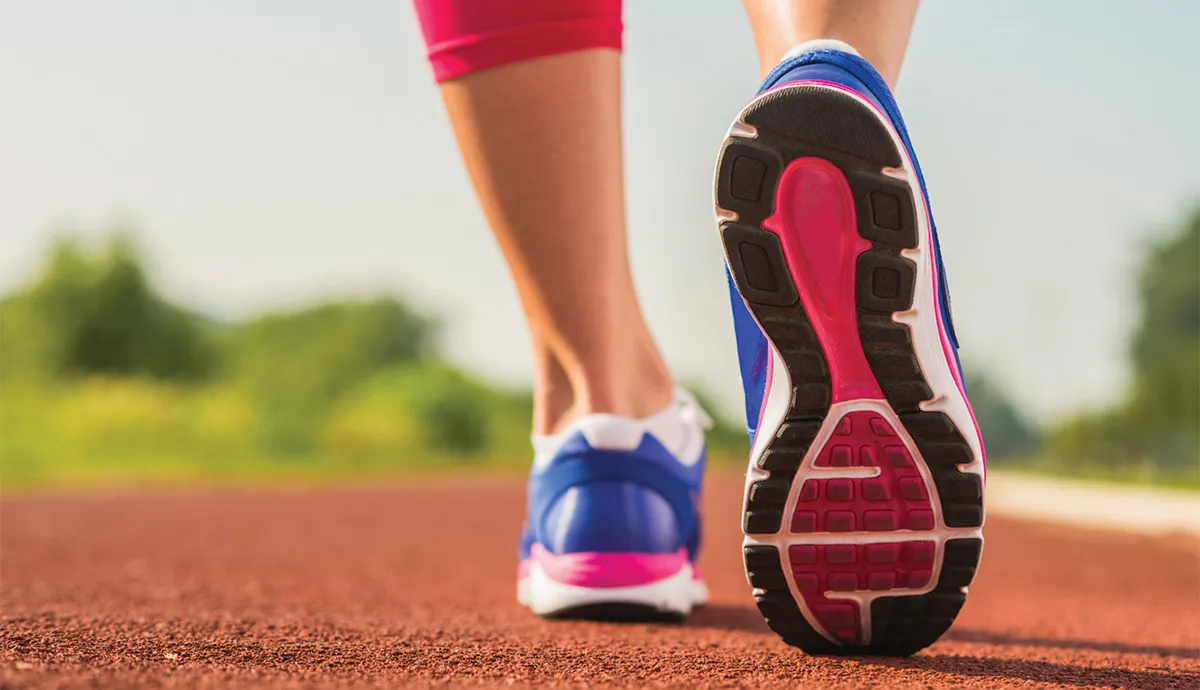 view of female running shoes