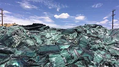 mound of automotive windshields