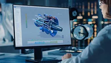 female looking at computer screen