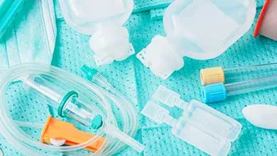 TPE; thermoplastic elastomers; tubing; medical; healthcare; vial; blue; teal; bag