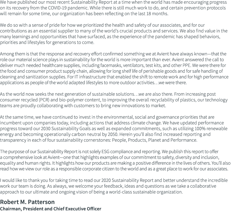 We have published our most recent Sustainability Report at a time when the world has made encouraging progress on its   