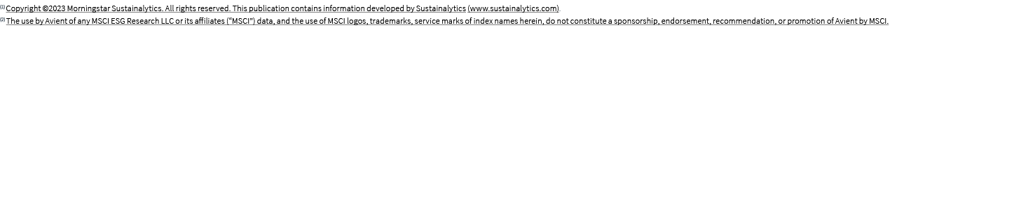 (1) Copyright ©2023 Morningstar Sustainalytics. All rights reserved. This publication contains information developed ...